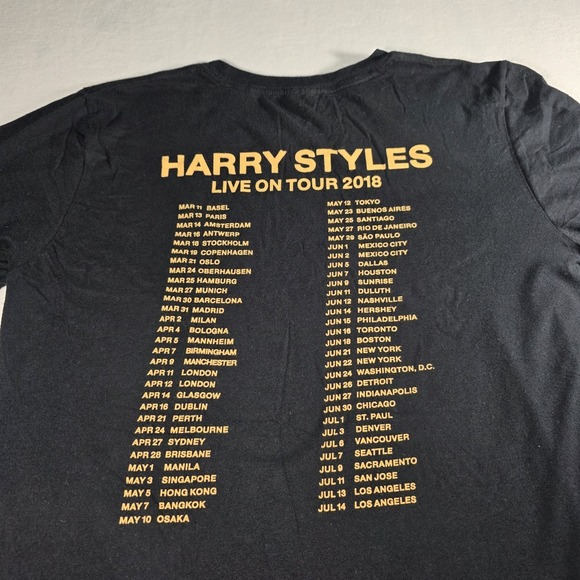 Harry Styles 2018 Live On Tour Guitar T-shirt Size Medium Black 100% Cotton - Picture 5 of 5